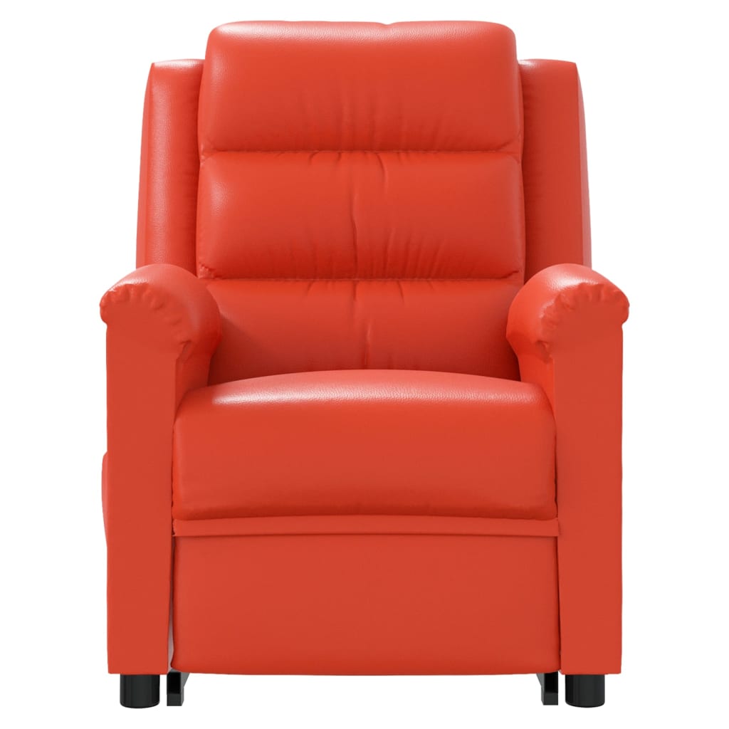 Изправящ стол, червен, изкуствена кожа