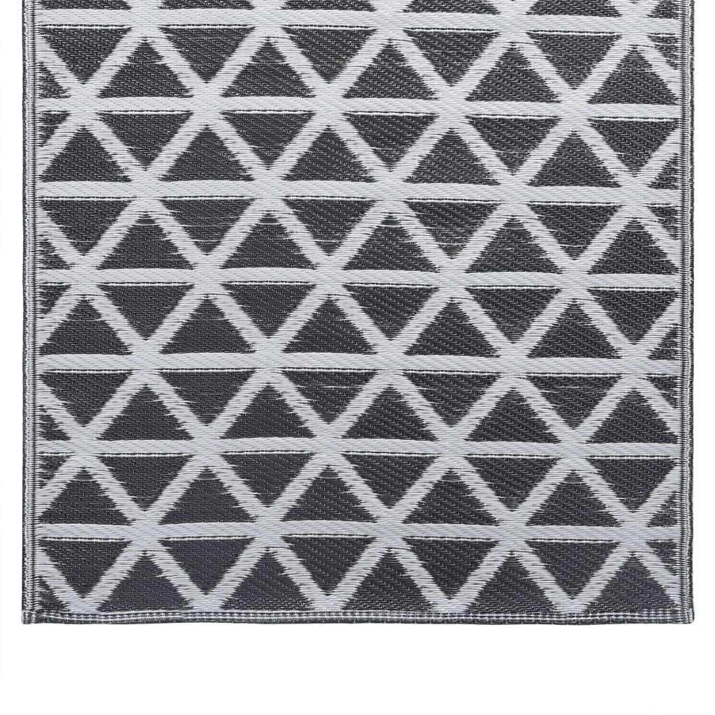 Външен килим, черен, 190x290 см, PP