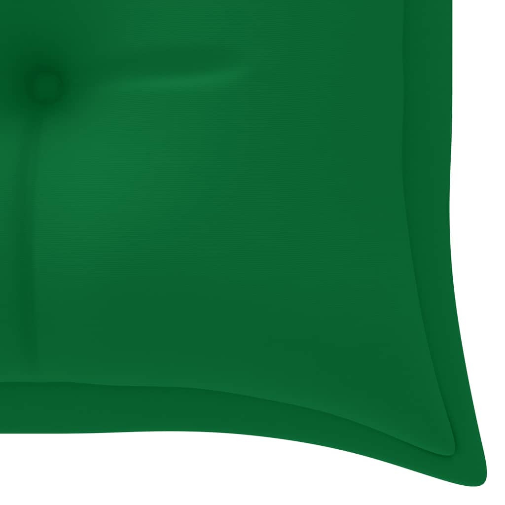 Пейка Батавия с зелено възглавница, 150 см, тик масив