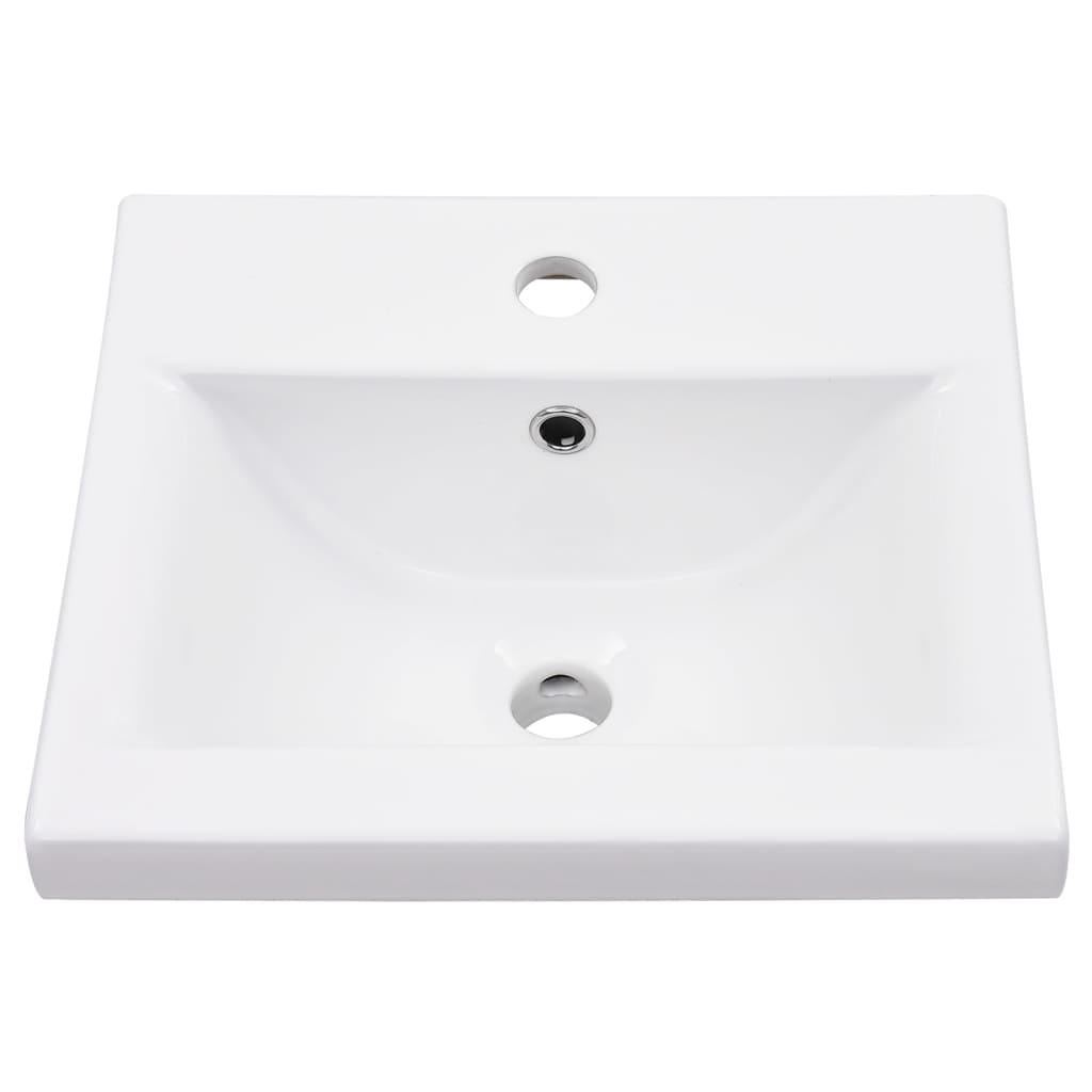 Рамка за мивка за баня с вграден умивалник, бяла, желязна