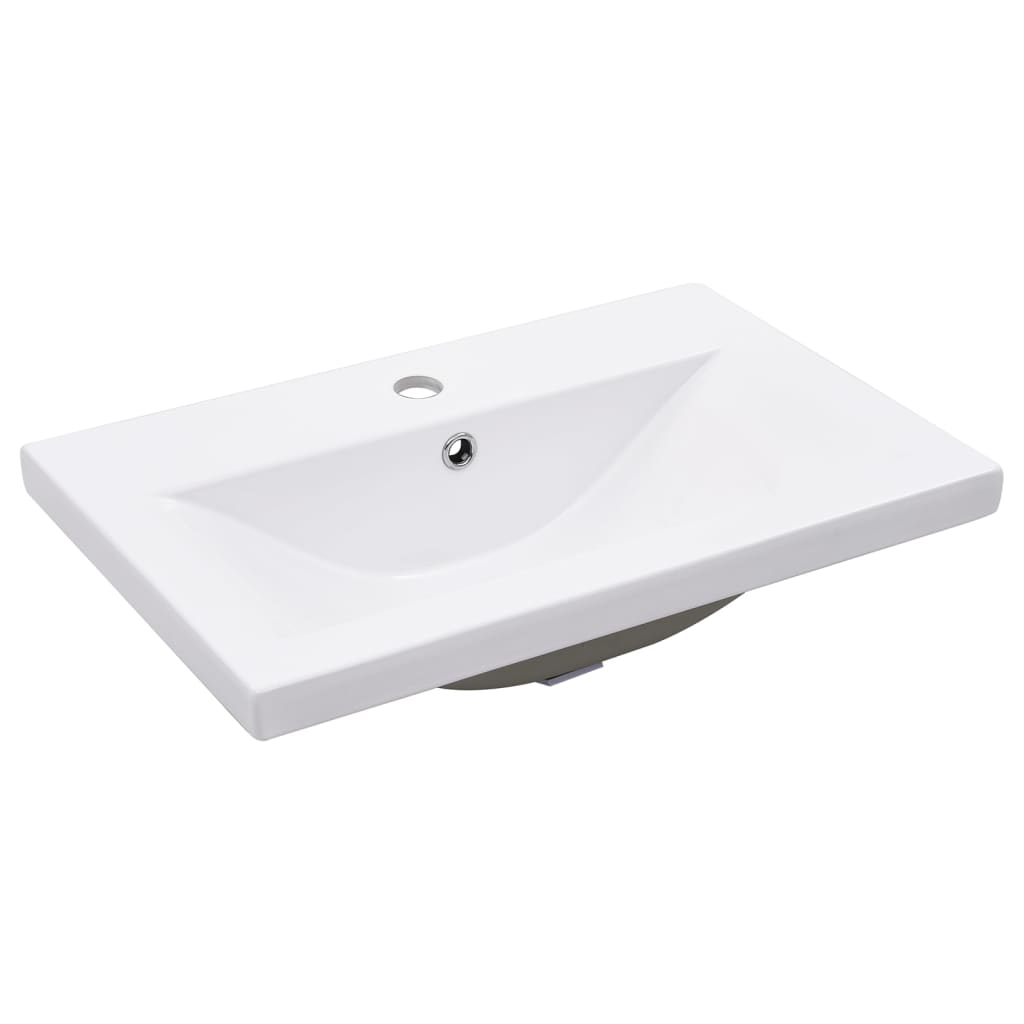Рамка за мивка за баня с вграден умивалник, бяла, желязна