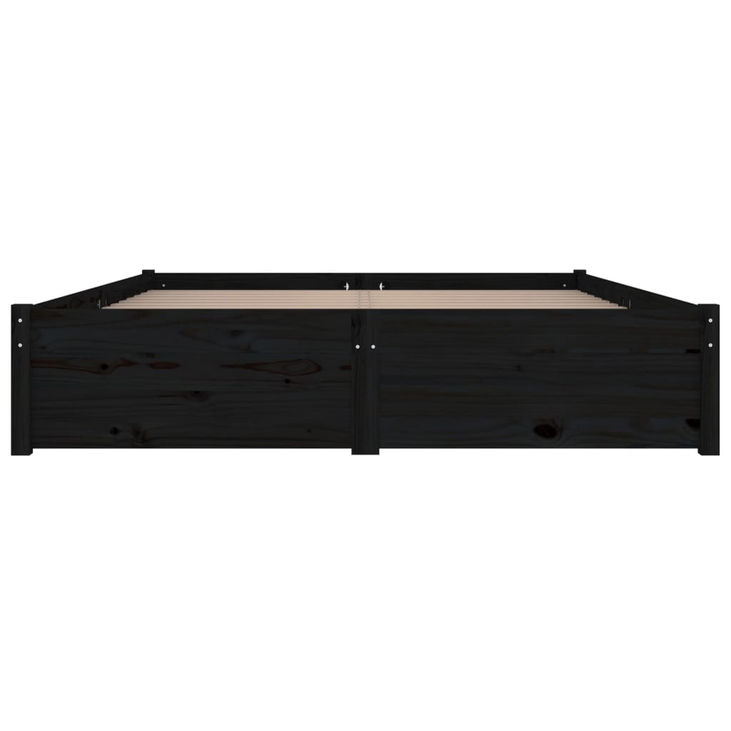 Рамка за легло с чекмеджета, черна, 140x190 см