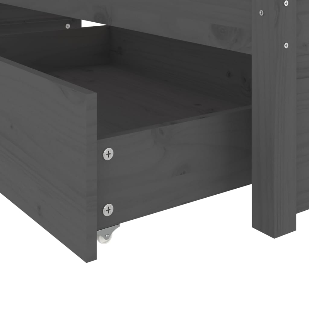 Рамка за легло с чекмеджета, сива, 160x200 см