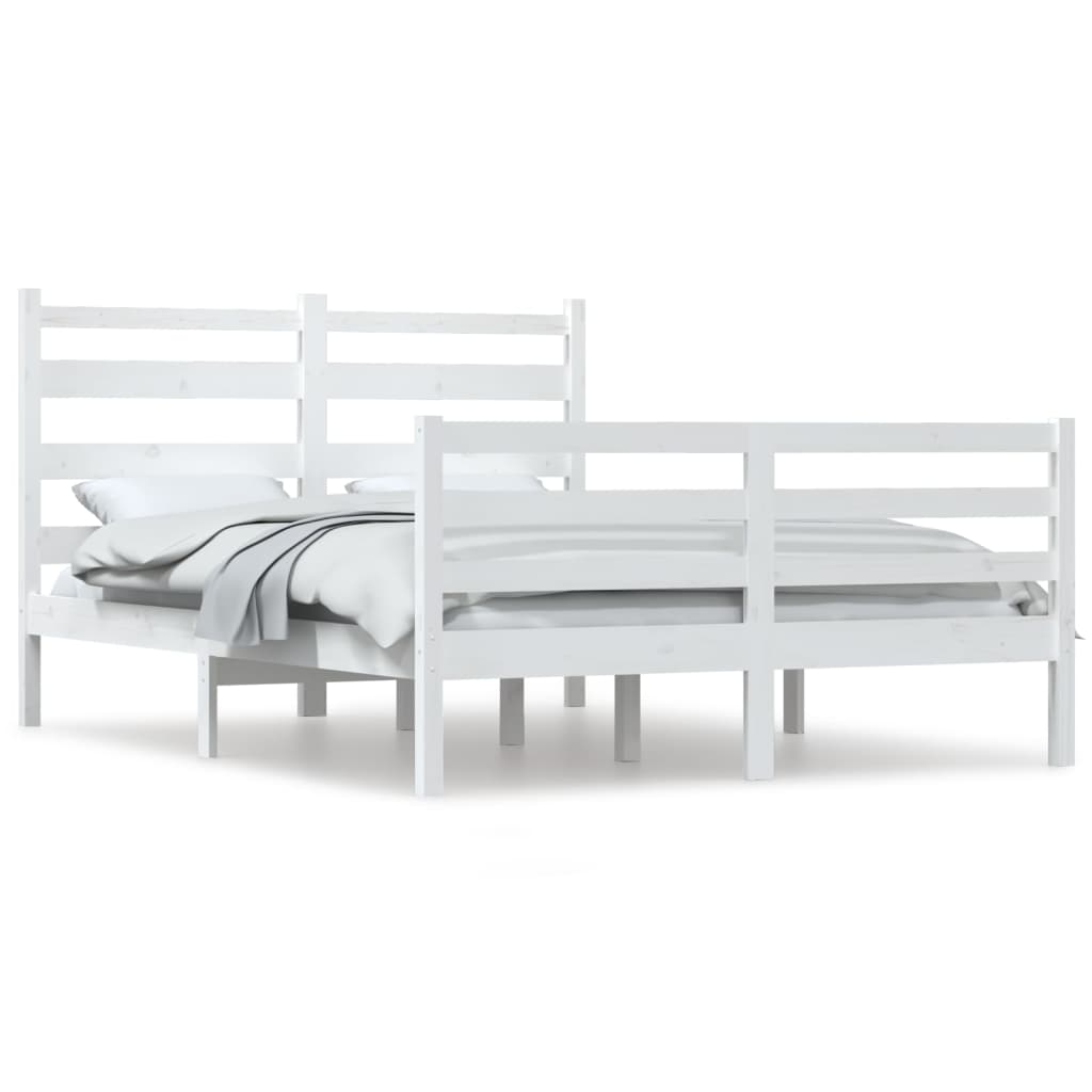 Рамка за легло, бор масив, 120х200 см, бяла