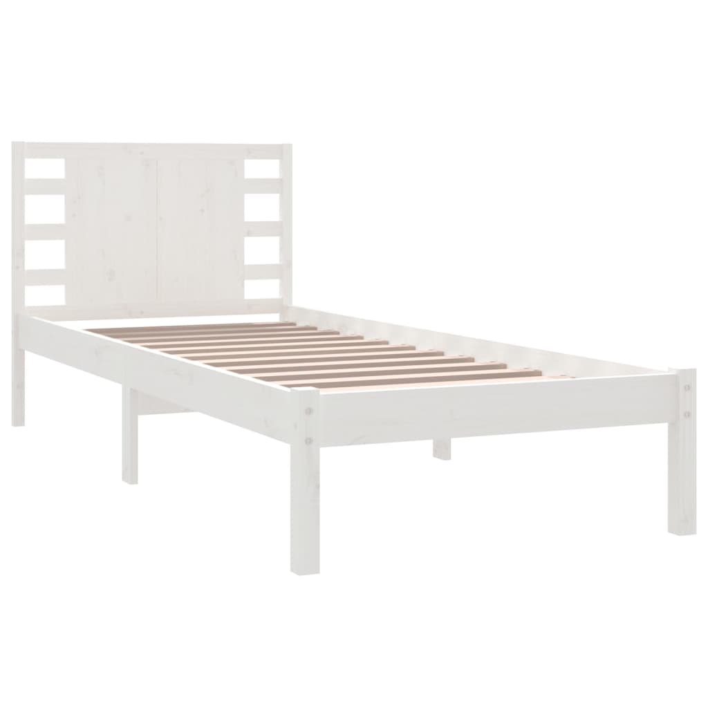 Рамка за легло, бяла, бор масив, 100x200 см
