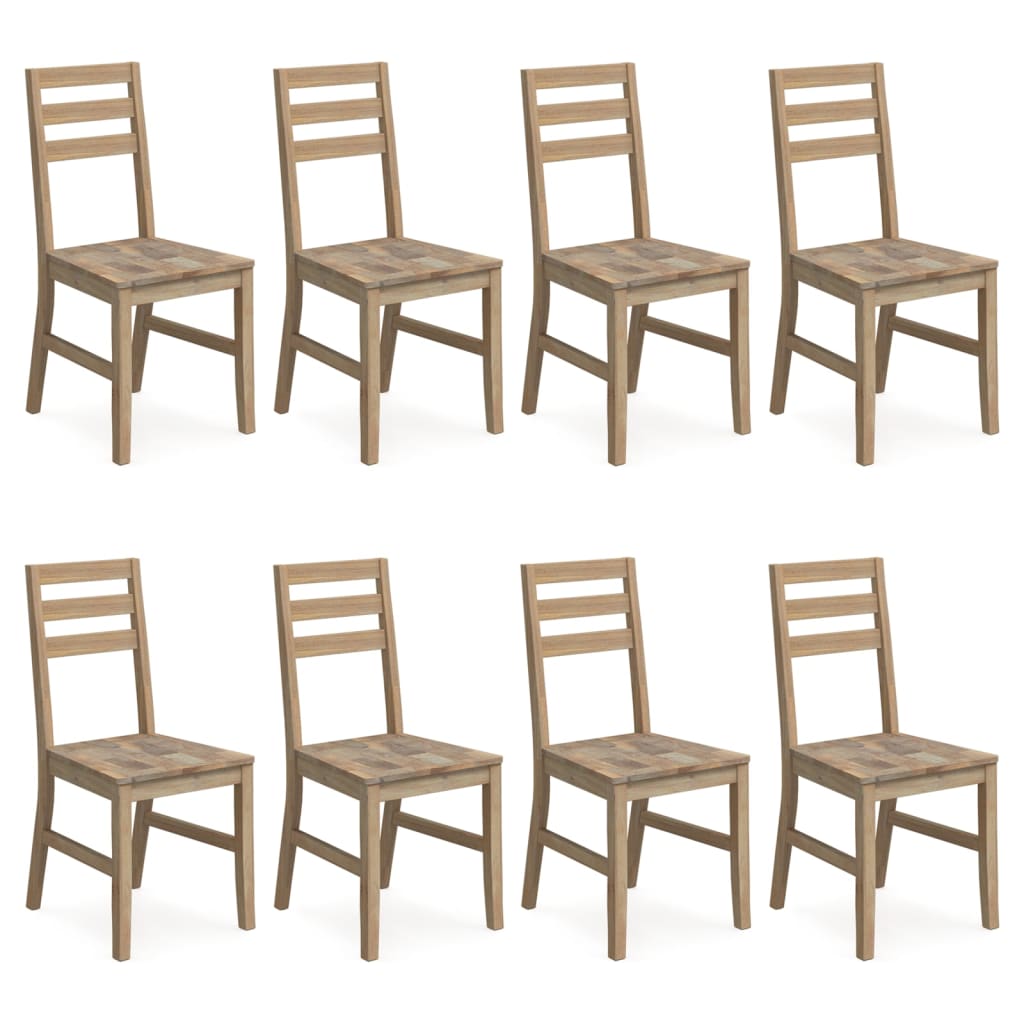 Градински трапезни столове, 8 бр, акация масив