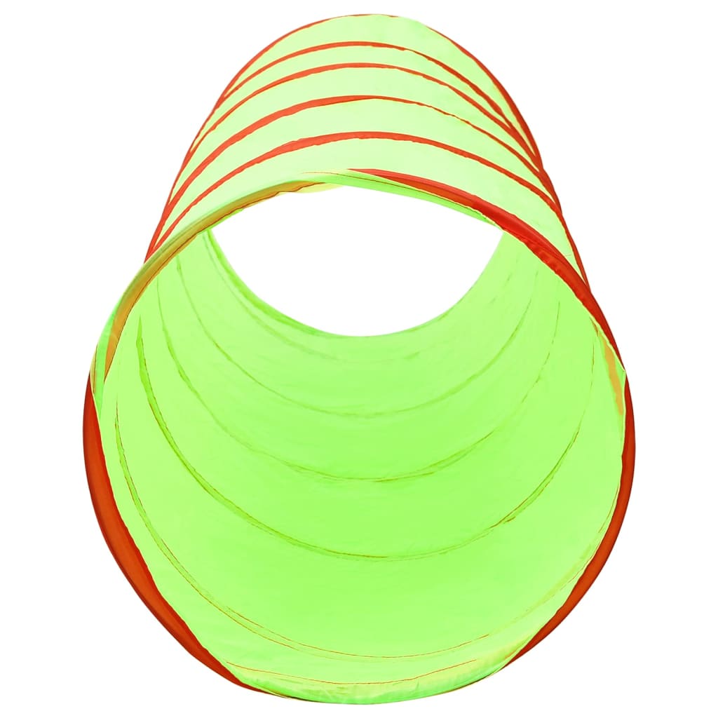 Детски тунел за игра с 250 топки, зелен, 175 см, полиестер