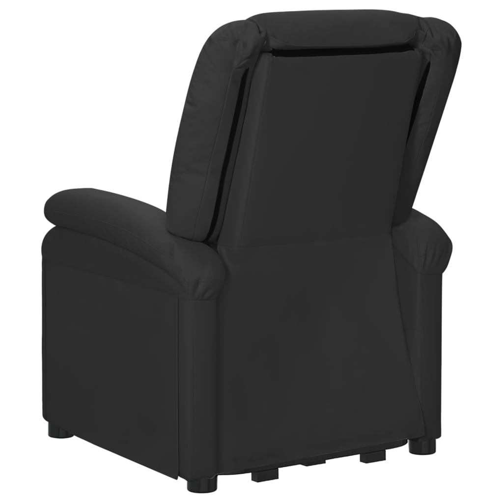 Изправящ масажен стол, черен, изкуствена кожа