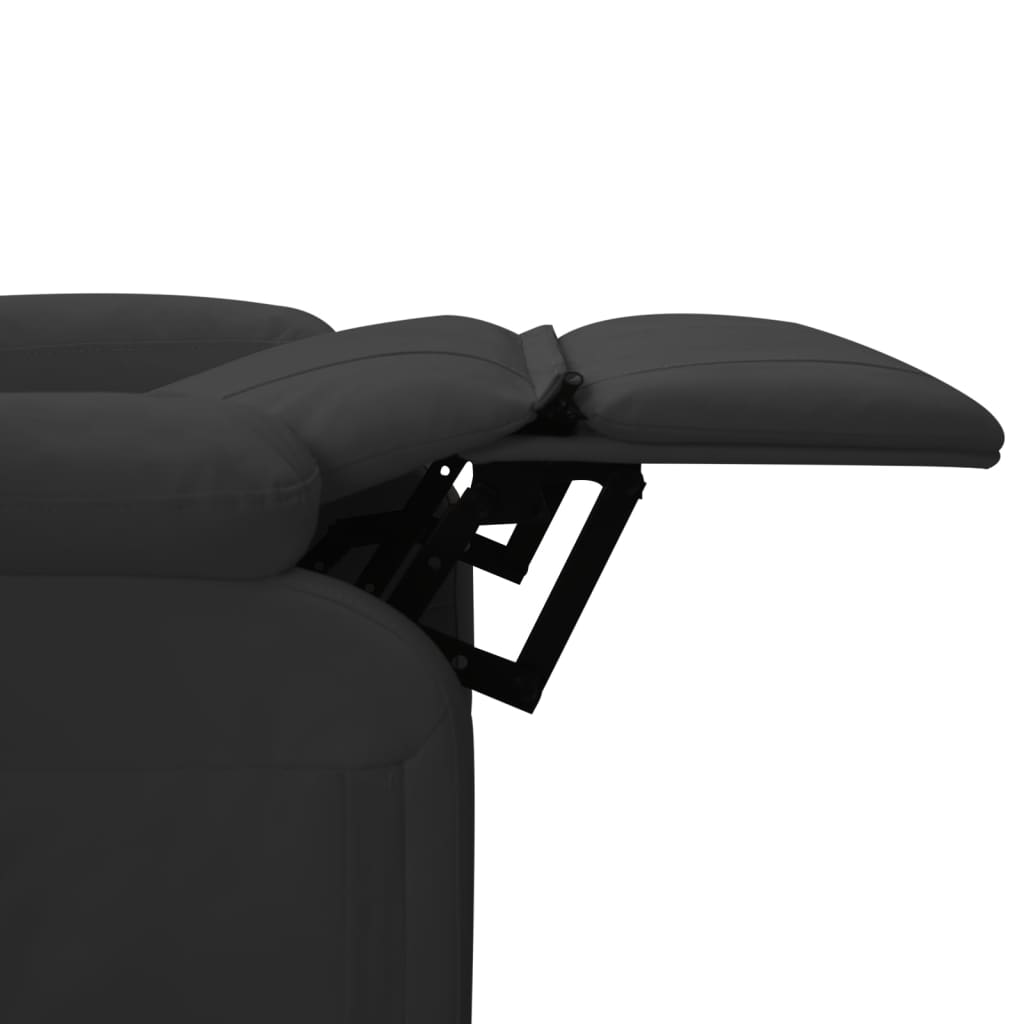 Изправящ масажен стол, черен, изкуствена кожа