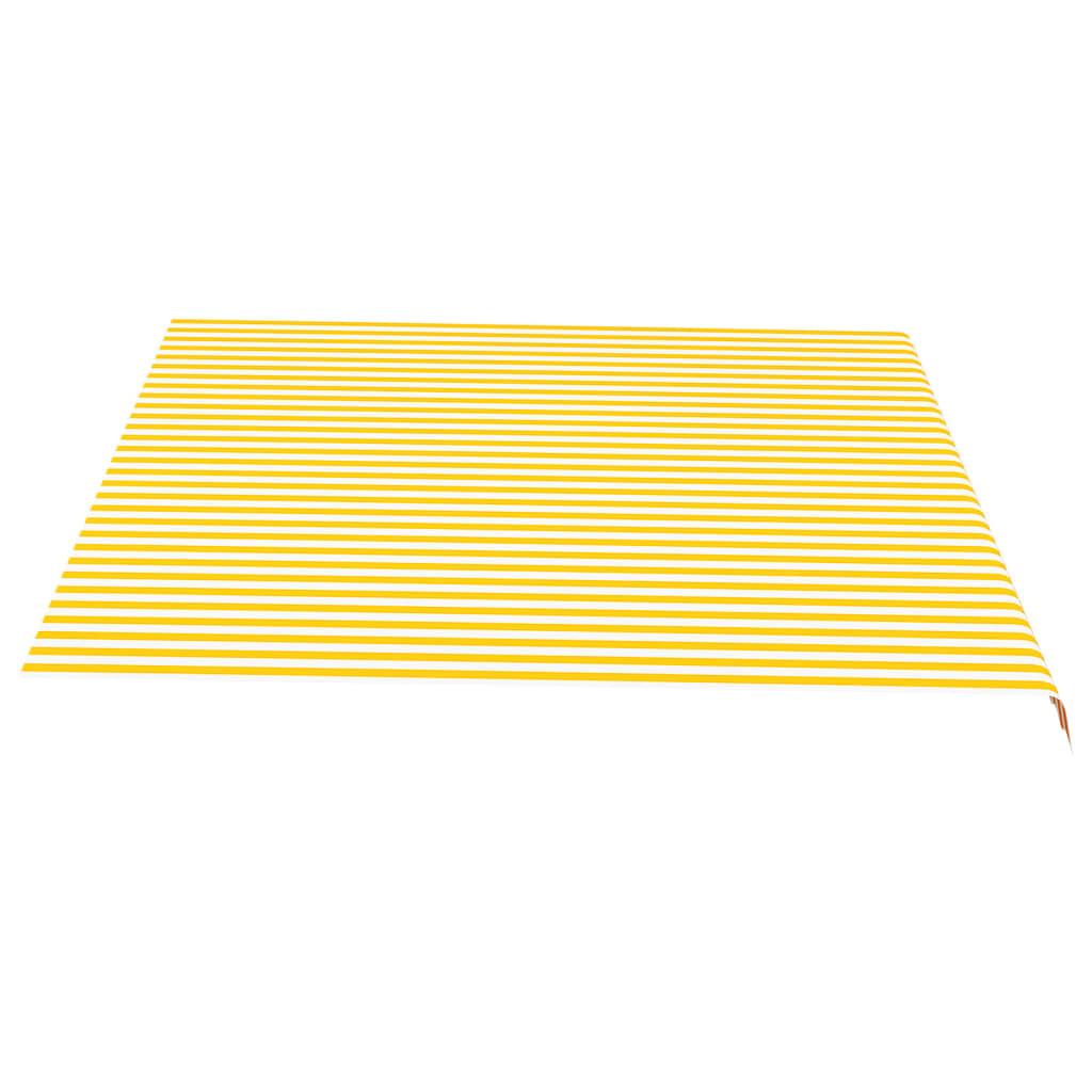 Резервно платнище за тенти, жълто и бяло, 4,5х3,5 м