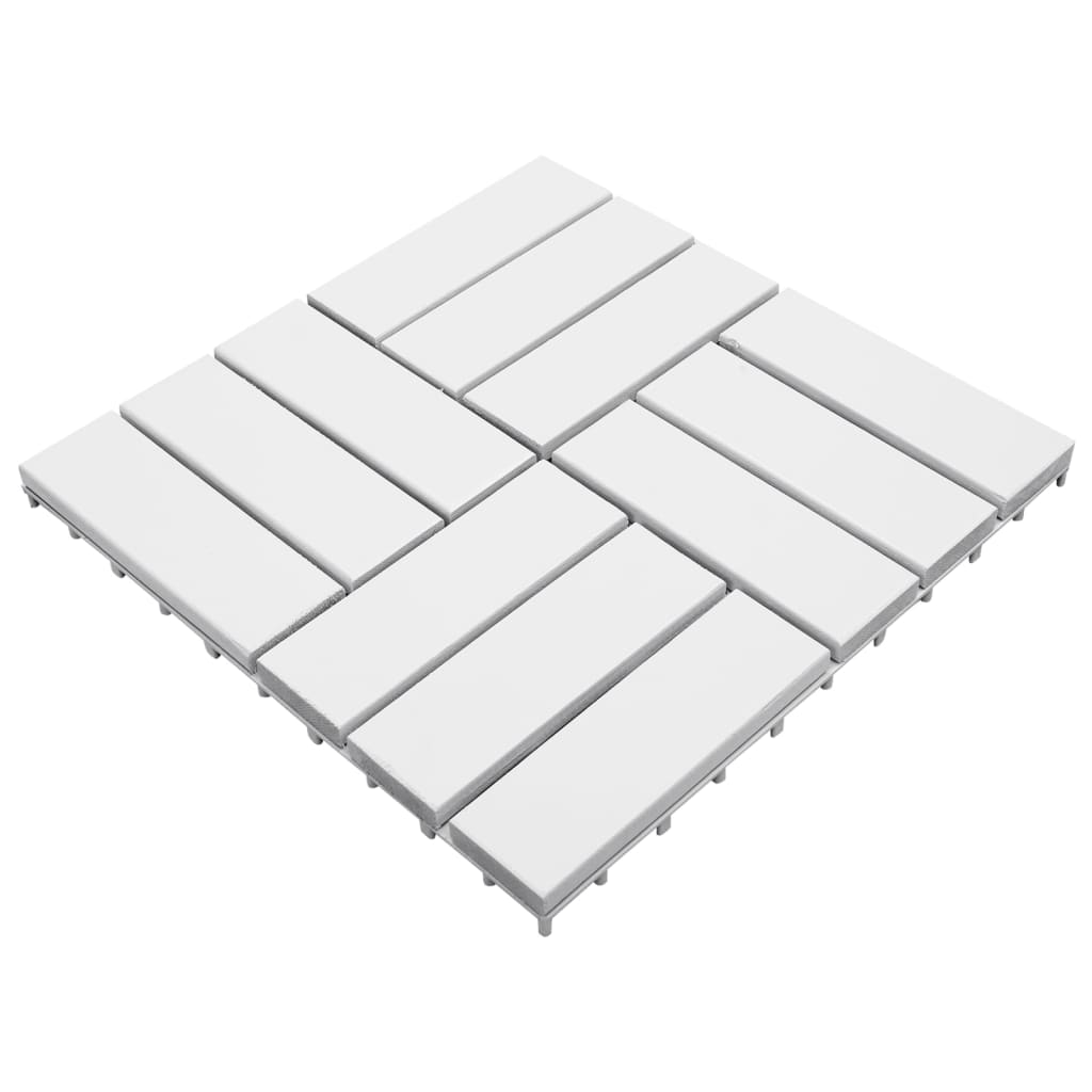 Декинг плочки, 30 бр, бели 30x30 см, акация масив