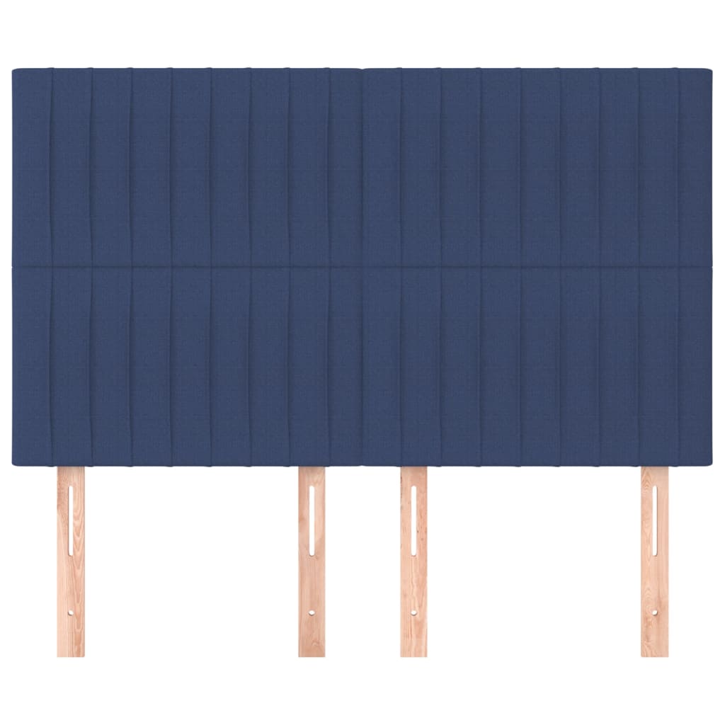 Горни табли за легло, 4 бр, сини, 72x5x78/88 см, плат