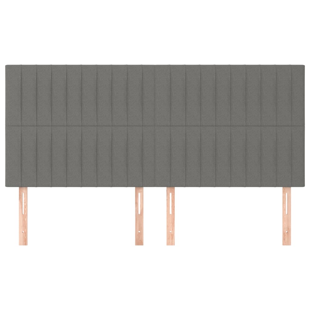 Горни табли за легло, 4 бр, тъмносиви, 80x5x78/88 см, плат