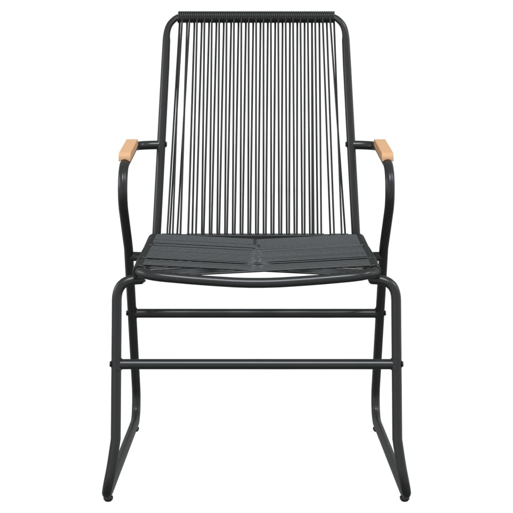 Градински столове, 4 бр, черни, 58x59x85,5 см, PVC ратан