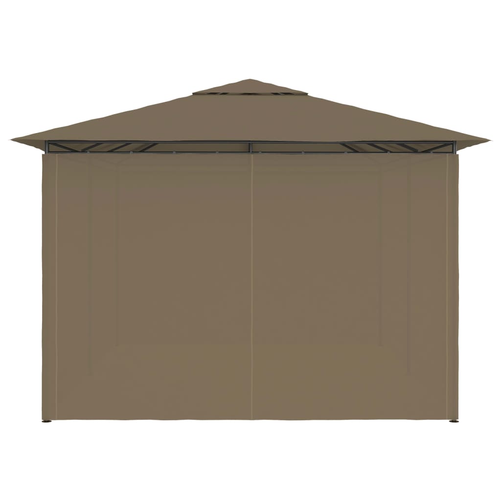 Градинска шатра със завеси, 4x3 м, таупе, 180 г/кв.м.