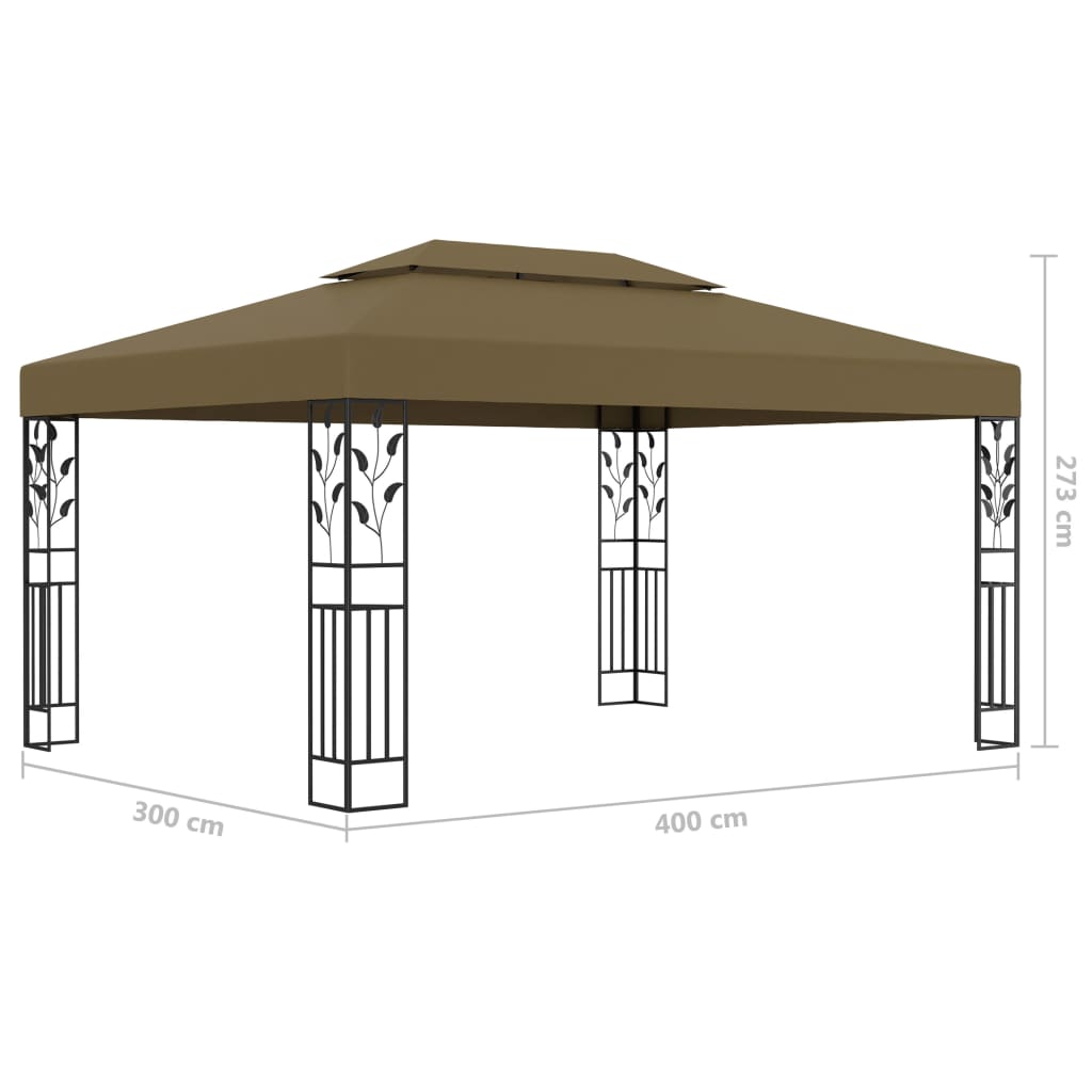 Шатра с двоен покрив, 3x4 м, таупе, 180 г/кв.м.