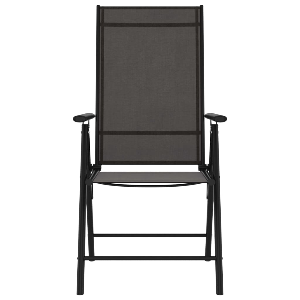Сгъваеми градински столове, 6 бр, Textilene, черни