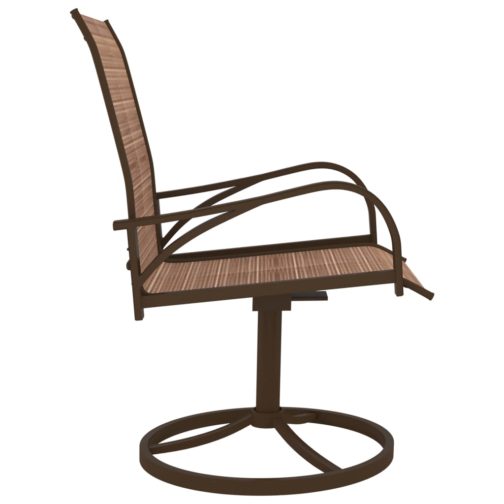 Градински въртящи се столове, 2 бр, textilene и стомана, кафяви