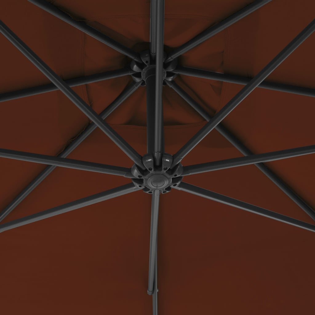 Градински чадър чупещо рамо и стоманен прът 250x250 см теракота
