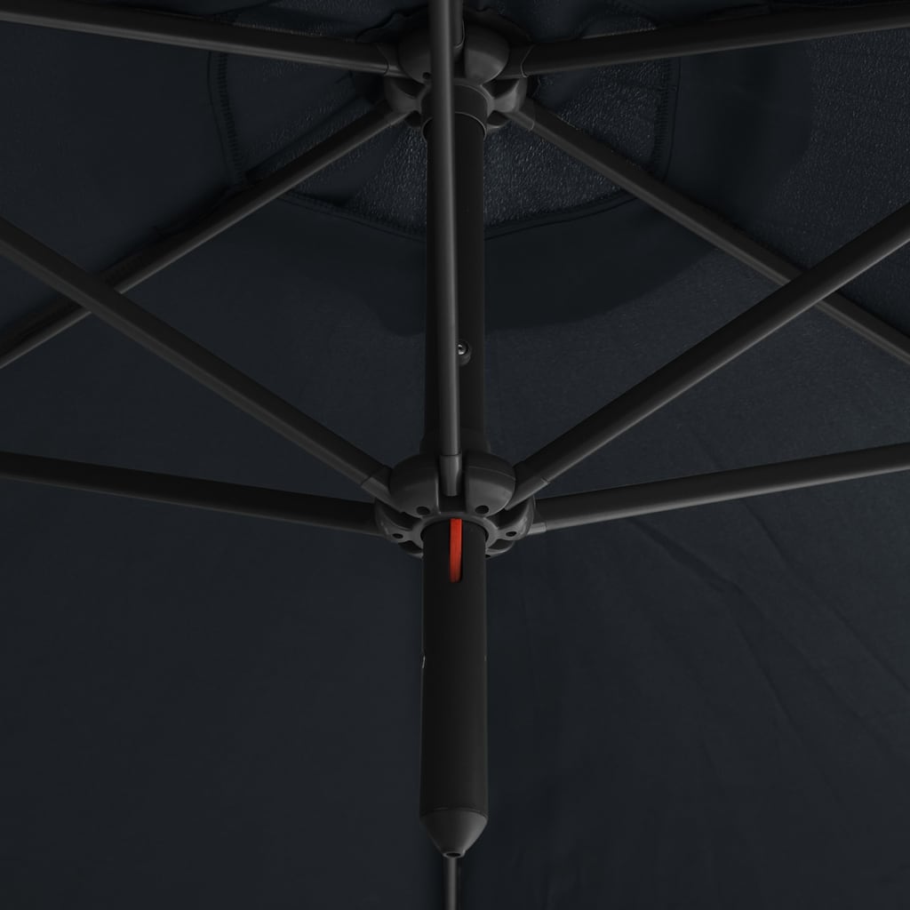 Двоен чадър със стоманен прът, антрацит, 600 см