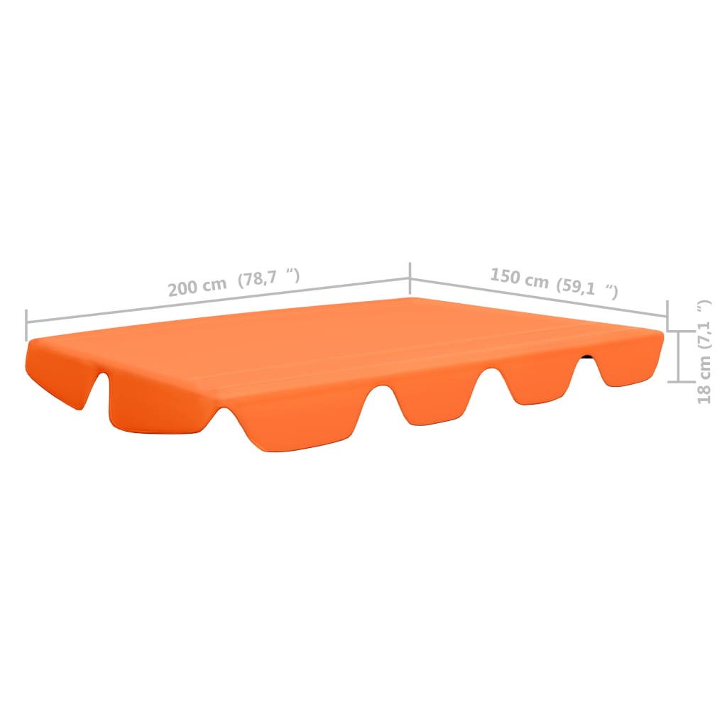 Резервен покрив за градинска люлка, оранжев, 188/168x110/145 cм
