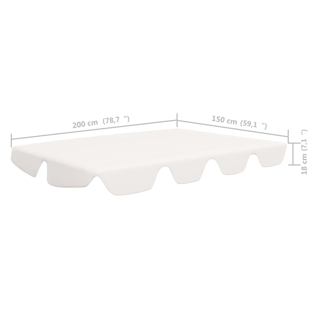 Резервен покрив за градинска люлка, бял, 188/168x110/145 cм