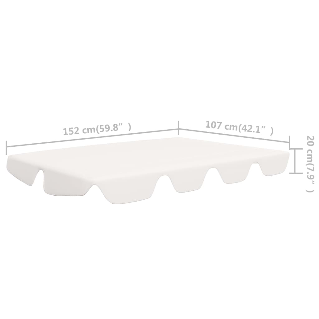 Резервен покрив за градинска люлка, бял, 150/130x70/105 cм