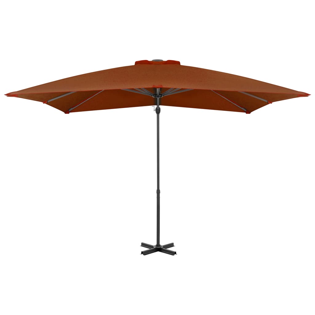 Градински чадър чупещо рамо алуминиев прът теракота 250x250 см