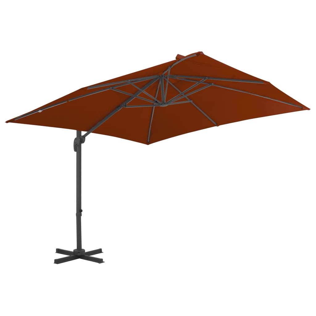 Градински чадър чупещо рамо алуминиев прът теракота 300x300 см
