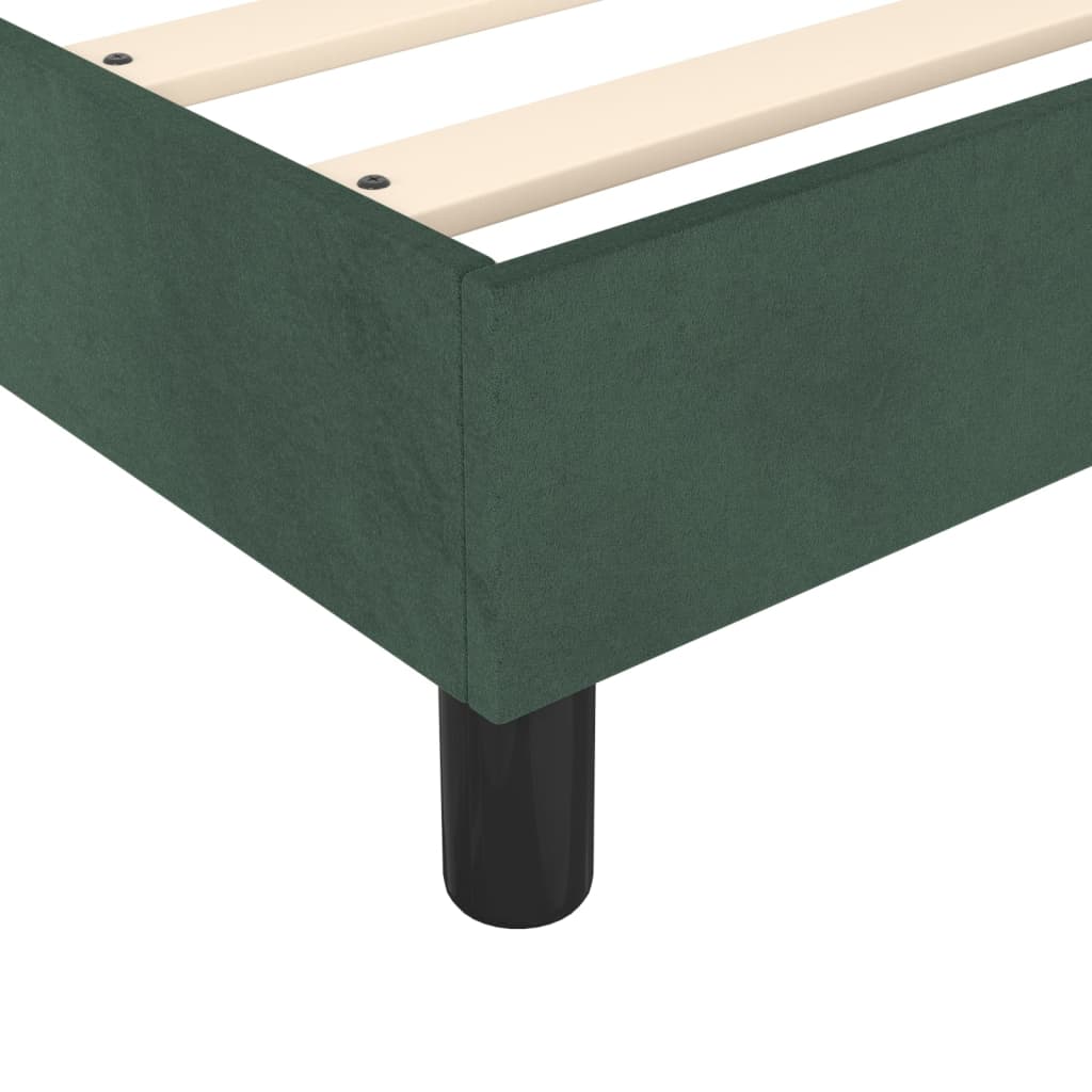 Боксспринг рамка за легло, тъмнозелена, 90x200 см, кадифе