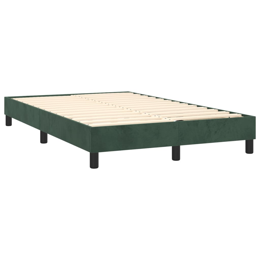 Боксспринг рамка за легло, тъмнозелена, 120x200 см, кадифе