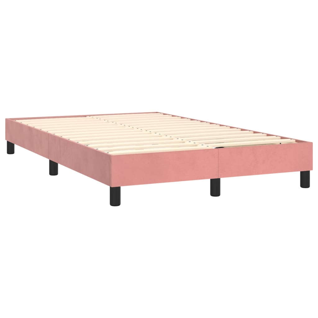 Боксспринг рамка за легло, розова, 120x200 см, кадифе