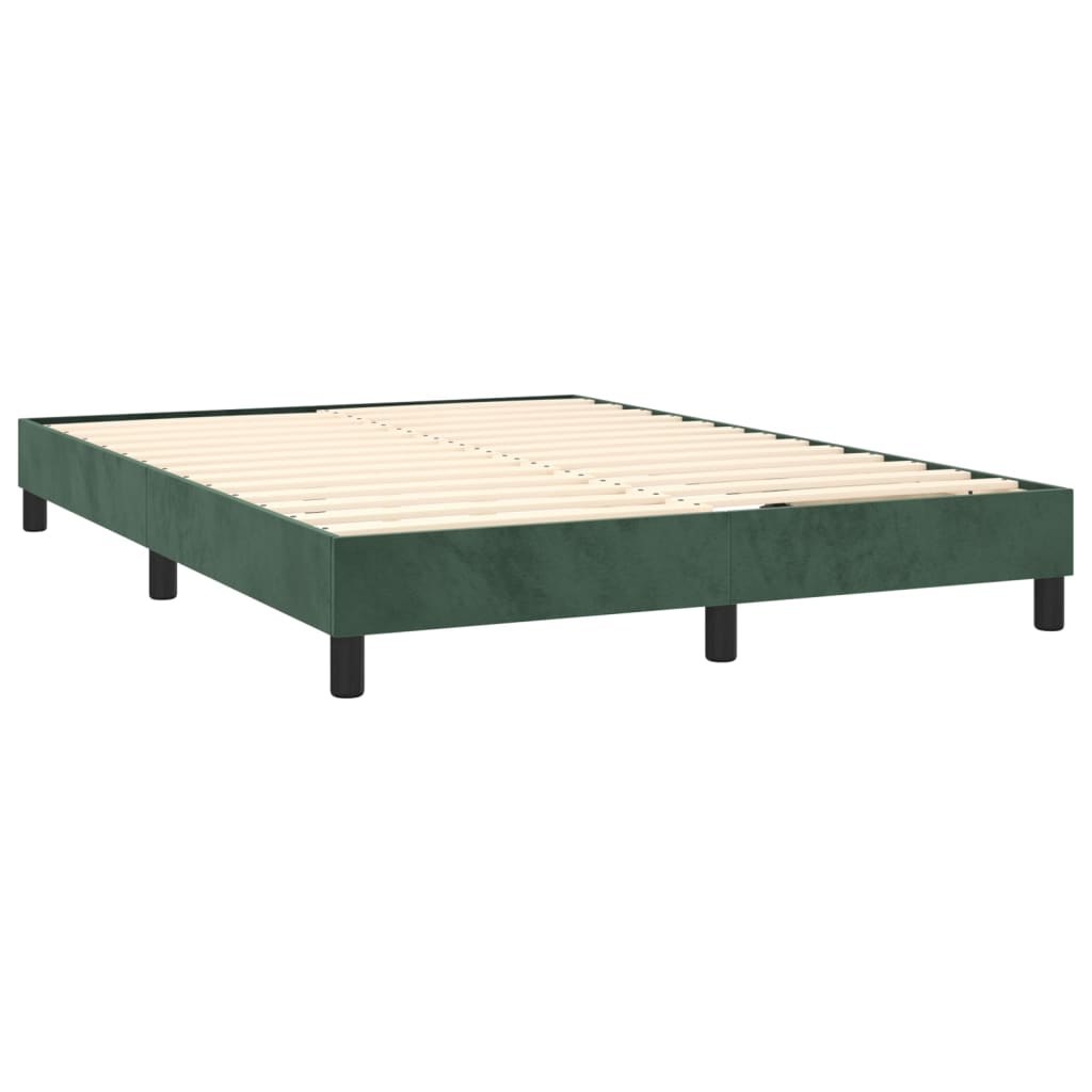 Боксспринг рамка за легло, тъмнозелена, 140x200 см, кадифе