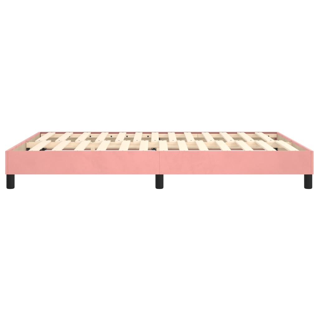 Боксспринг рамка за легло, розова, 140x200 см, кадифе