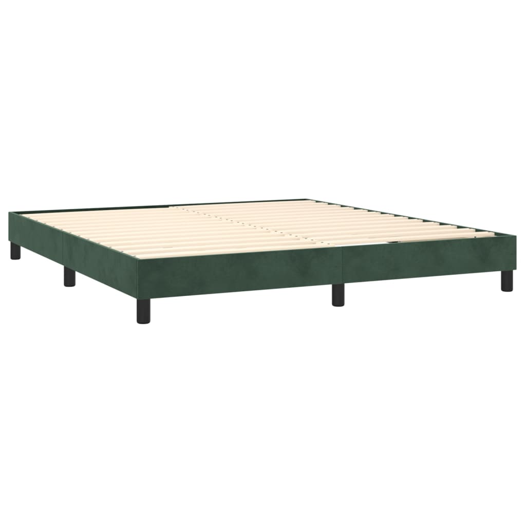 Боксспринг рамка за легло, тъмнозелена, 180x200 см, кадифе