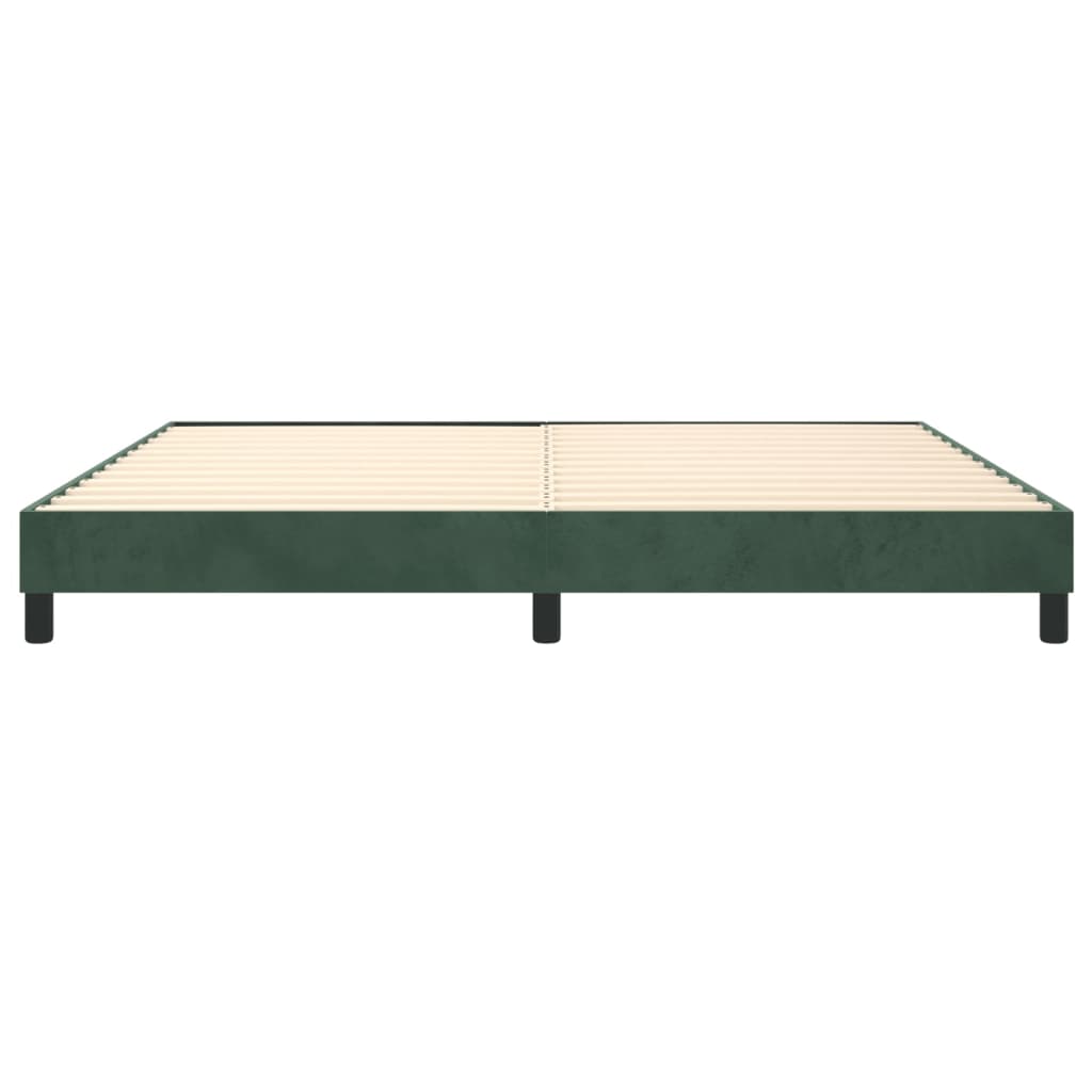 Боксспринг рамка за легло, тъмнозелена, 200x200 см, кадифе