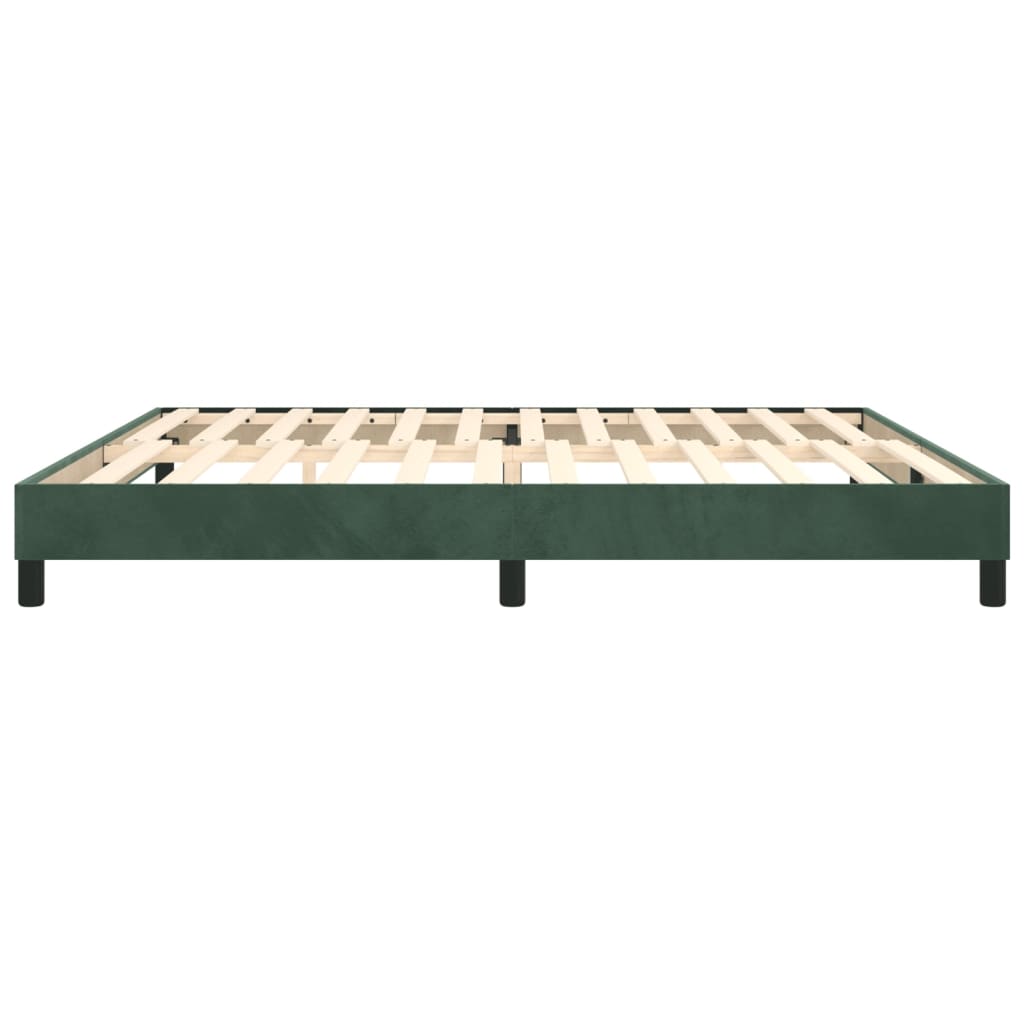 Боксспринг рамка за легло, тъмнозелена, 200x200 см, кадифе