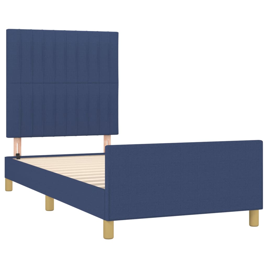 Рамка за легло с табла, синя, 80x200 см плат