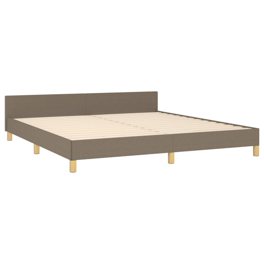 Рамка за легло с табла, таупе,160x200 см, плат