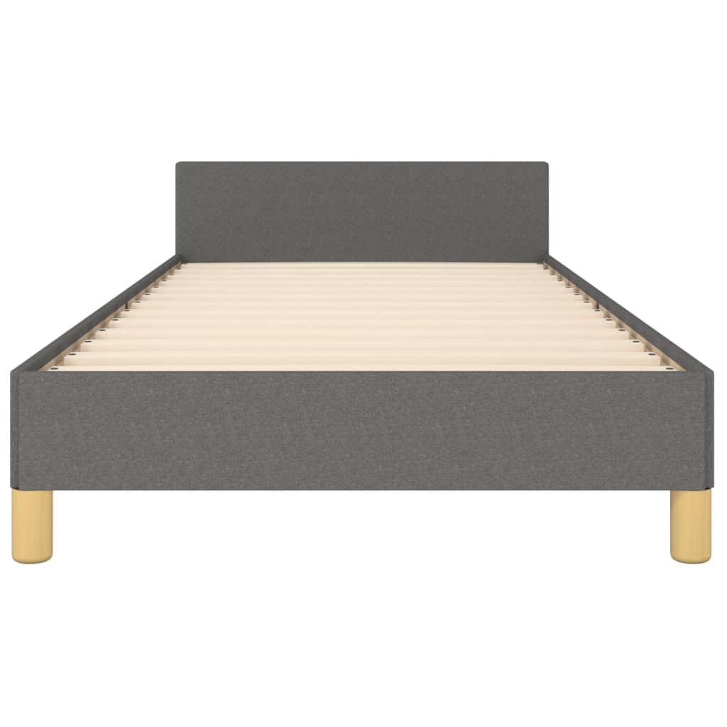 Рамка за легло с табла, тъмносива,90x190 см плат