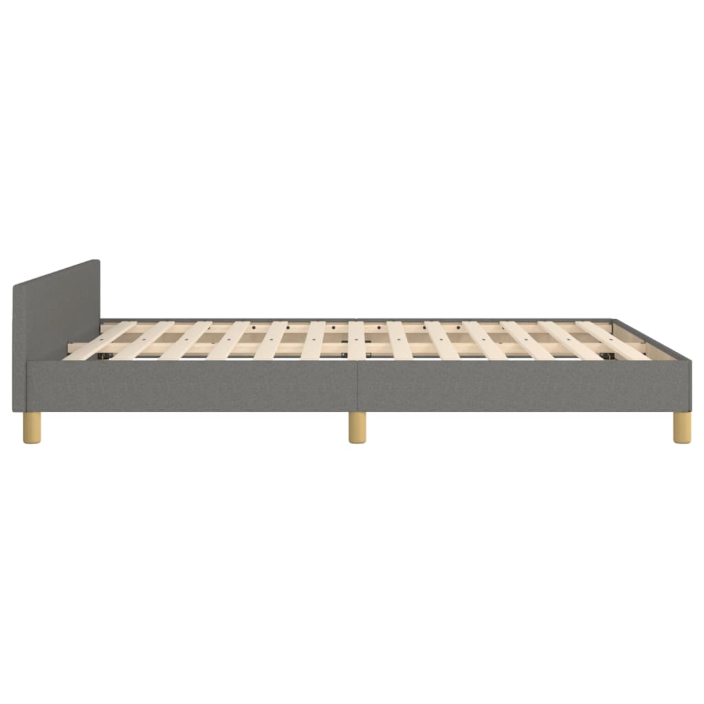 Рамка за легло с табла, тъмносива, 140x190 см плат
