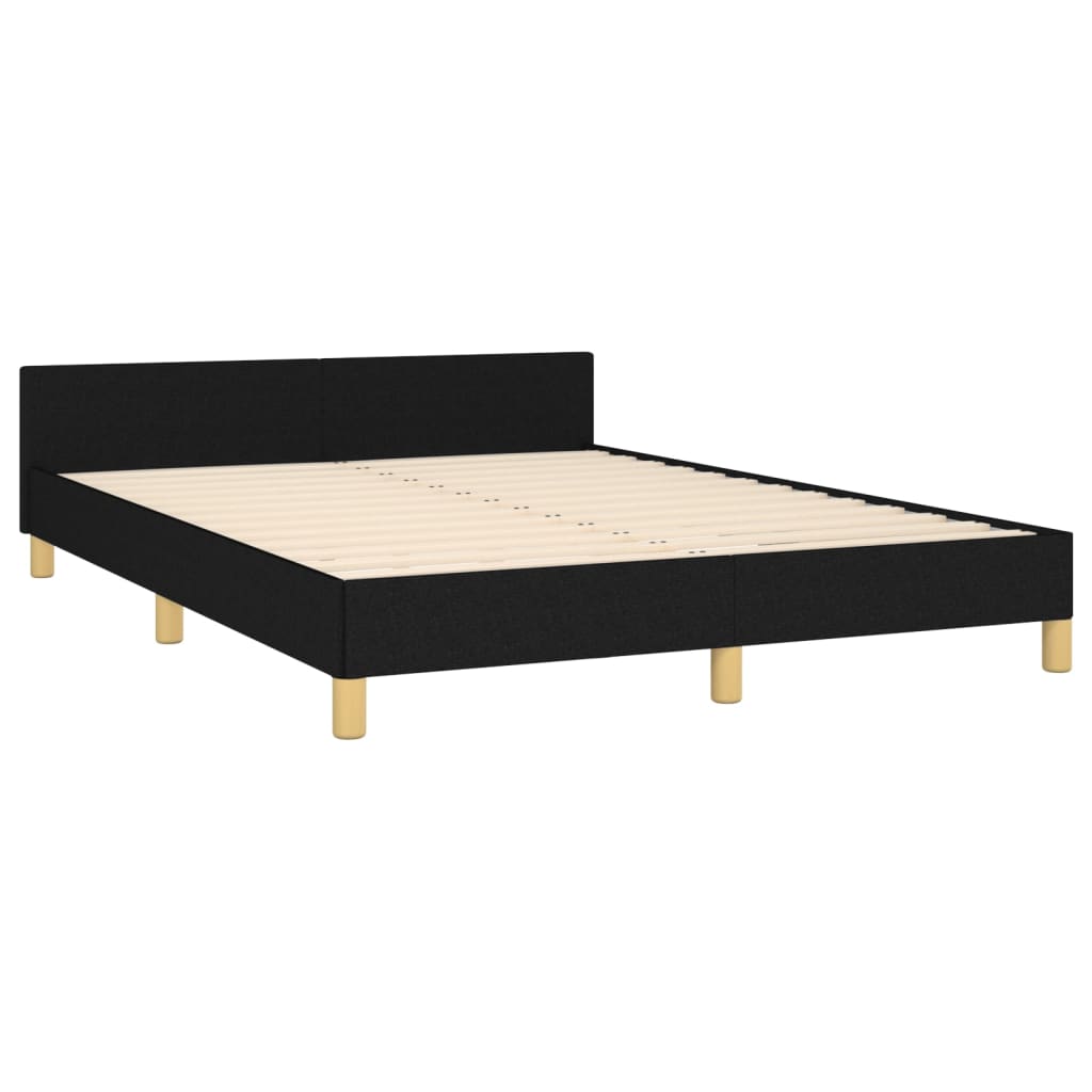 Рамка за легло с табла, черна, 140x190 см плат