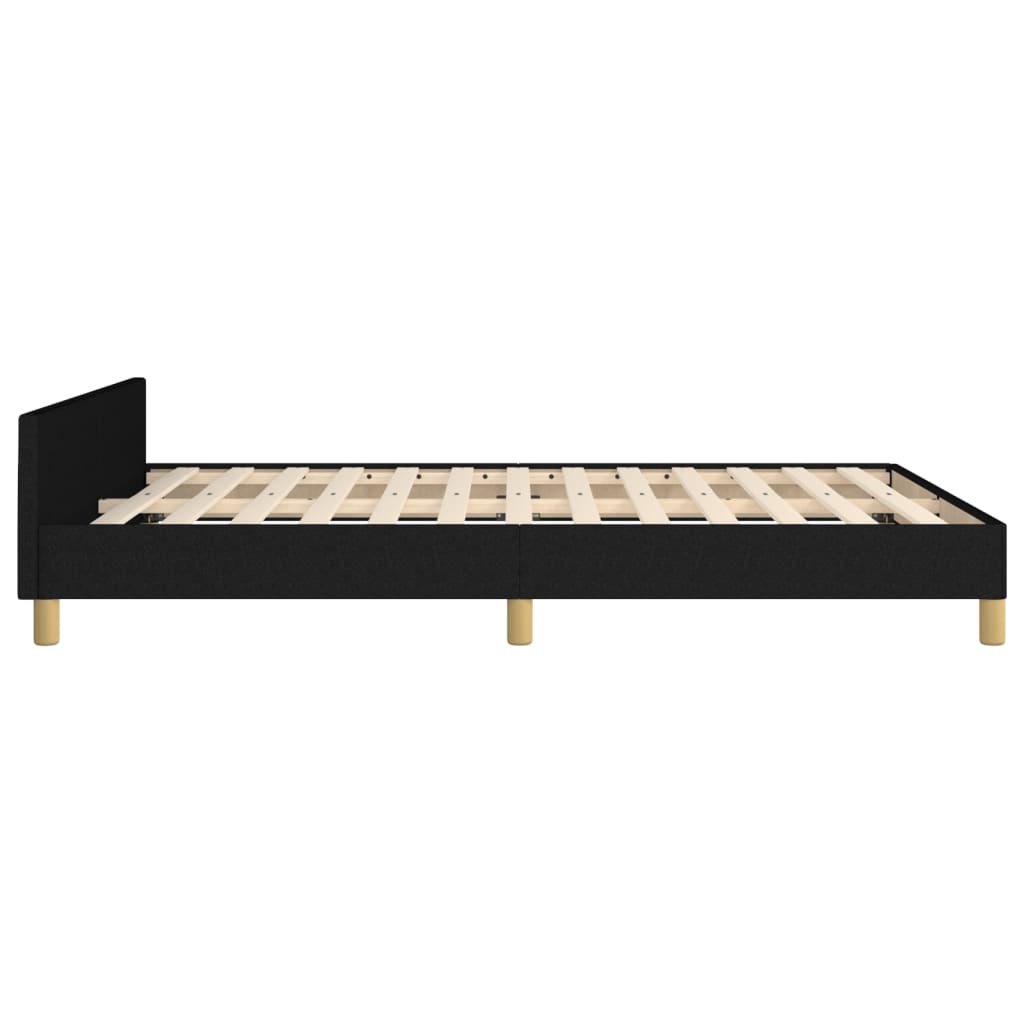 Рамка за легло с табла, черна, 140x190 см плат