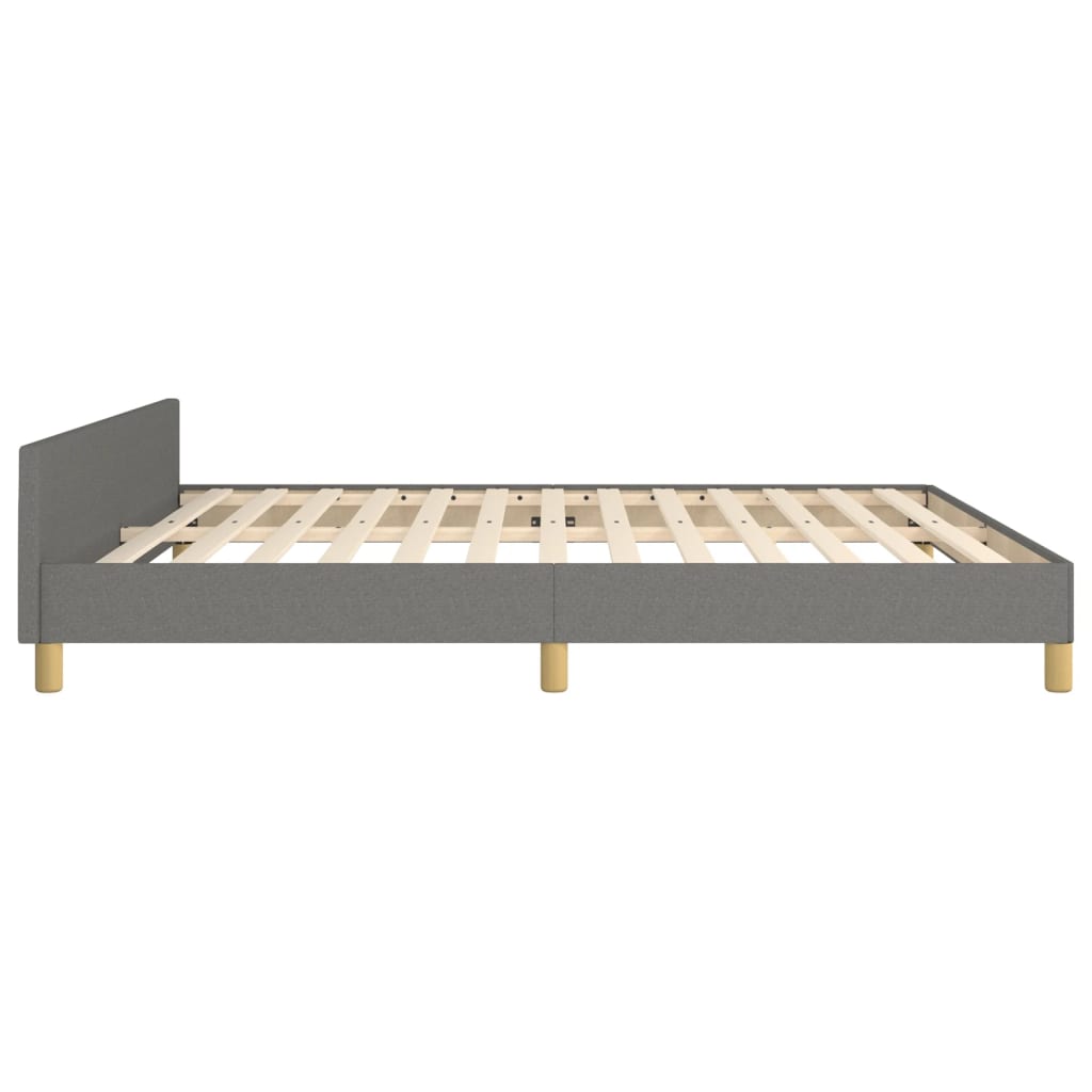 Рамка за легло с табла, тъмносива, 180x200 см плат