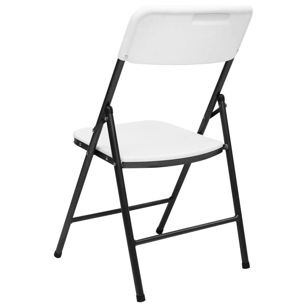 Сгъваеми градински столове, 4 бр, HDPE, бели