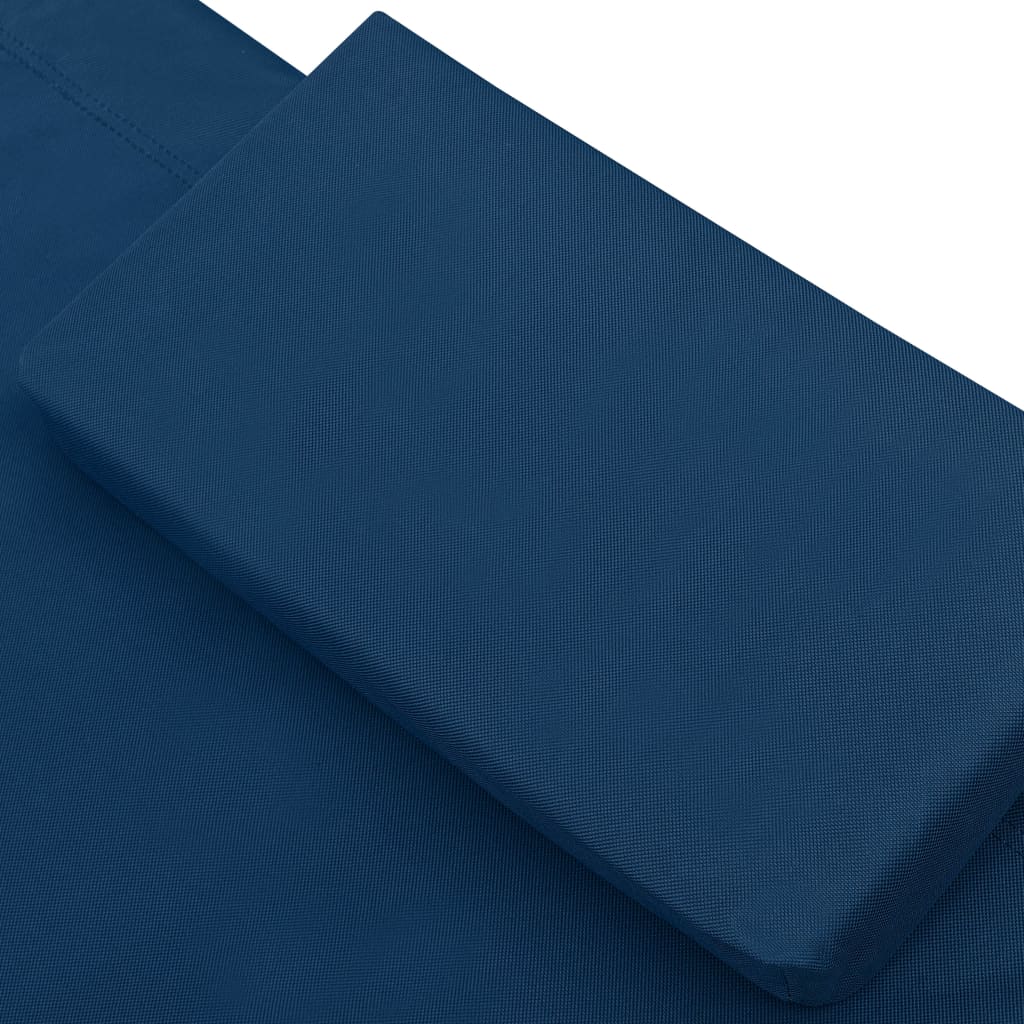 Лаундж легло на открито с навес и възглавница, синьо
