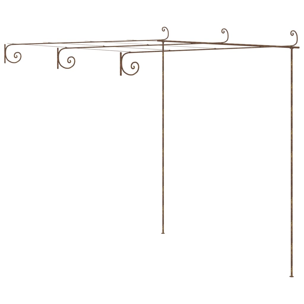 Градинска пергола, антично кафяво, 3x3x2,5 м, желязо