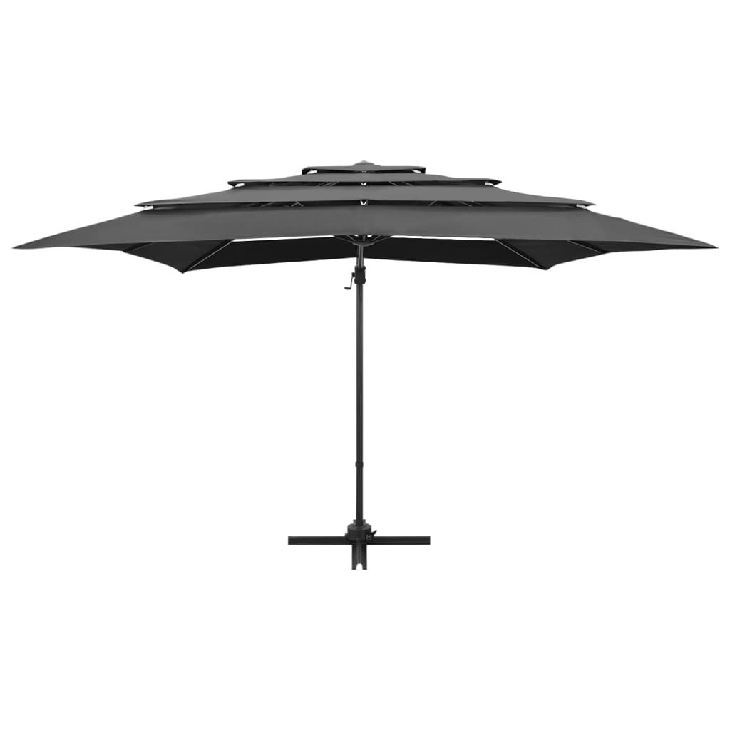 Градински чадър на 4 нива, алуминиев прът, антрацит, 250x250 см
