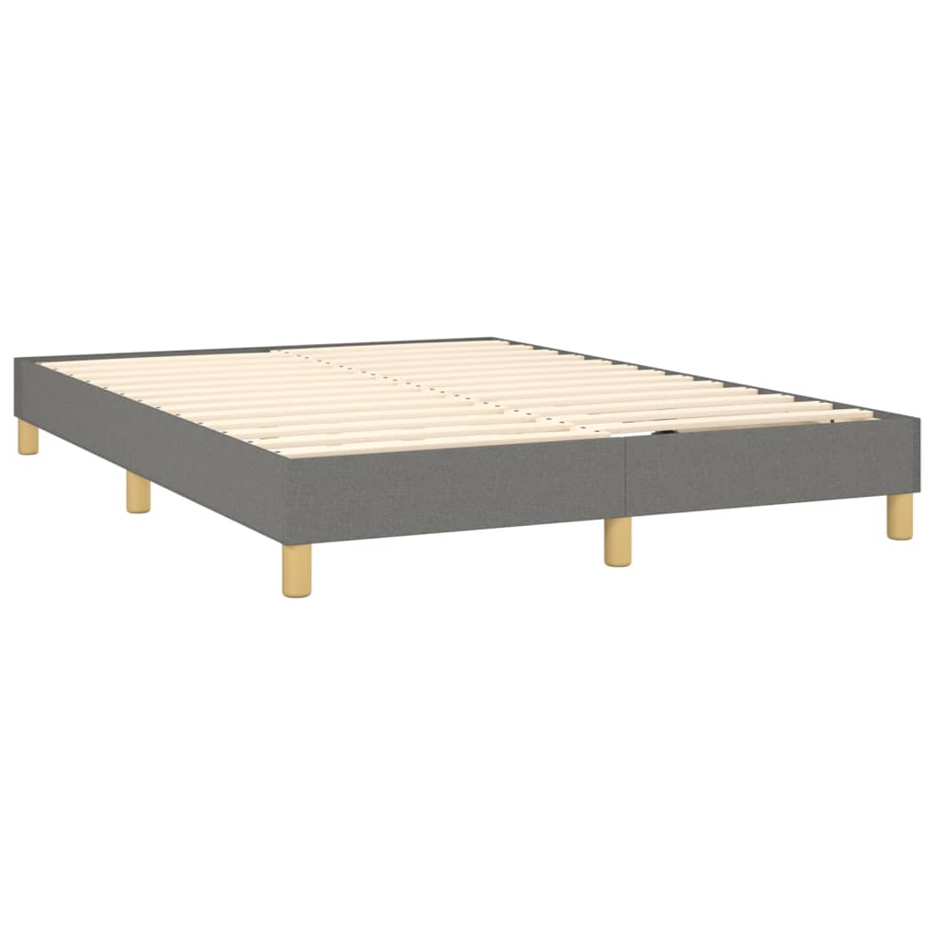 Боксспринг легло с матрак, тъмносиво, 140x200 см, плат