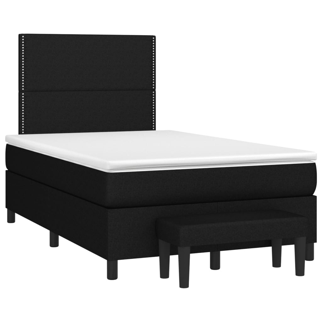 Боксспринг легло с матрак, черно, 120x200 см, плат